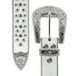 Western Cross Symbol White Strap Studded Rhinestone Belt