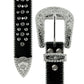 Western Cross Symbol Black Strap Studded Rhinestone Belt